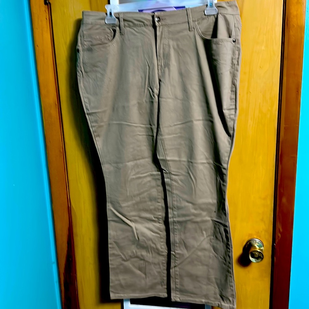 Khaki bootcut pants